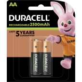 Piles rechargeables Duracell AA/HR6 - 2500 mAh - 2 pièces