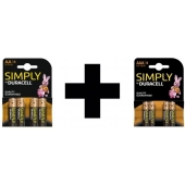 Duracell Simplement alcaline AA et AAA - blister 4
