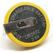 Pile bouton rechargeable LIR2032 3.6V - 180 degrés