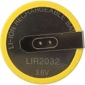 Pile bouton rechargeable LIR2032 3.6V - 90 degrés