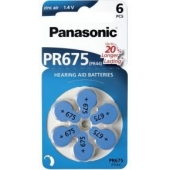 Panasonic PR675 pile pour prothèses auditives Zinc Air 6 pièces