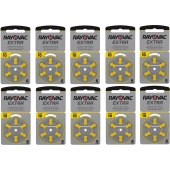 Multipack de piles pour aides auditives Rayovac Extra Advanced 10 (10 x blister 6)
