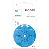 Siemens Signia 675 pile pour aide auditive Zinc Air 6 pièces